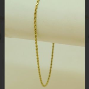 VNTG 10k Yellow Gold 1.5mm Wide 8" Chain Bracelet